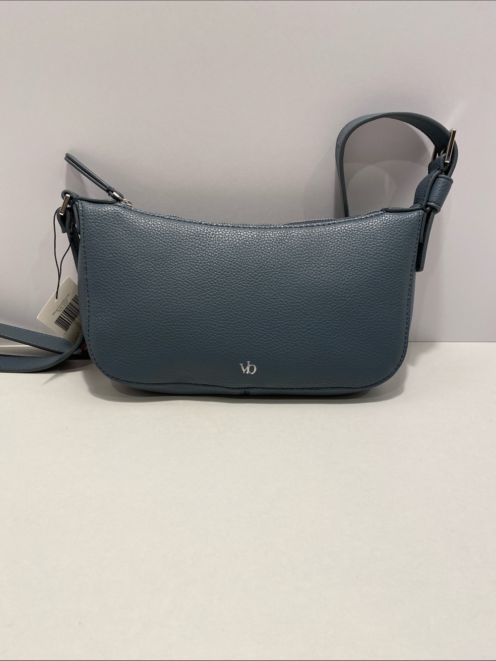 Vera Bradley Pebbled Faux Leather Sling Shoulder Bag in Dark Slate NWT